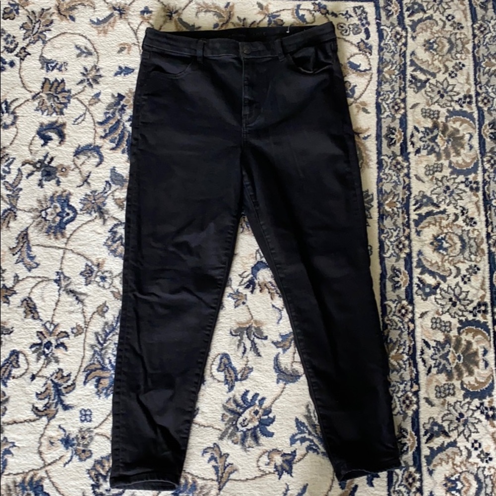 AE Black Curvy High Rise Jegging 14 Short